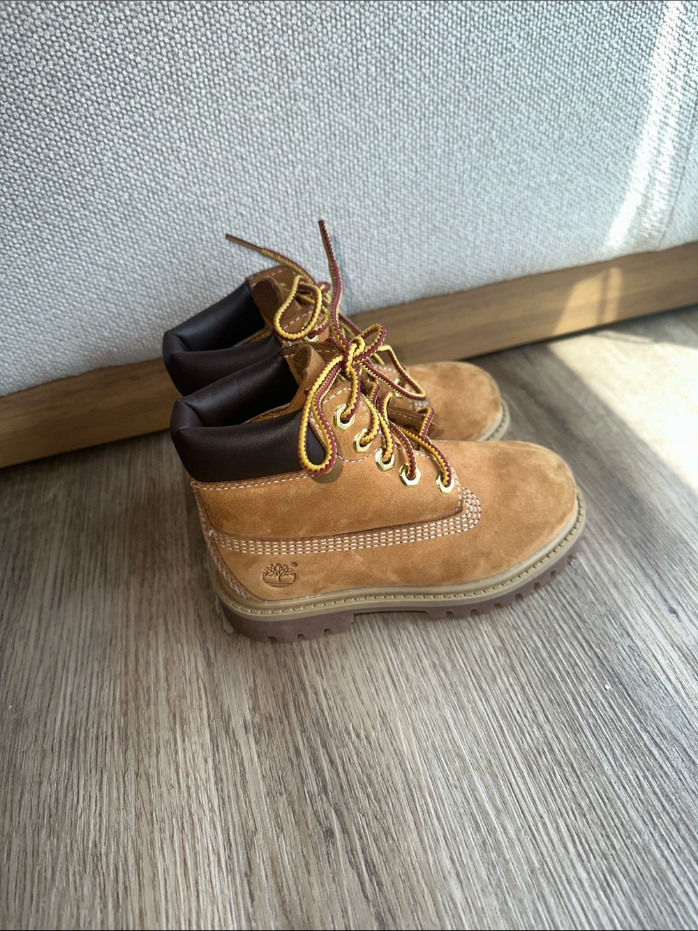 Timberland Kids Tan Suede Lace-Up Boots
